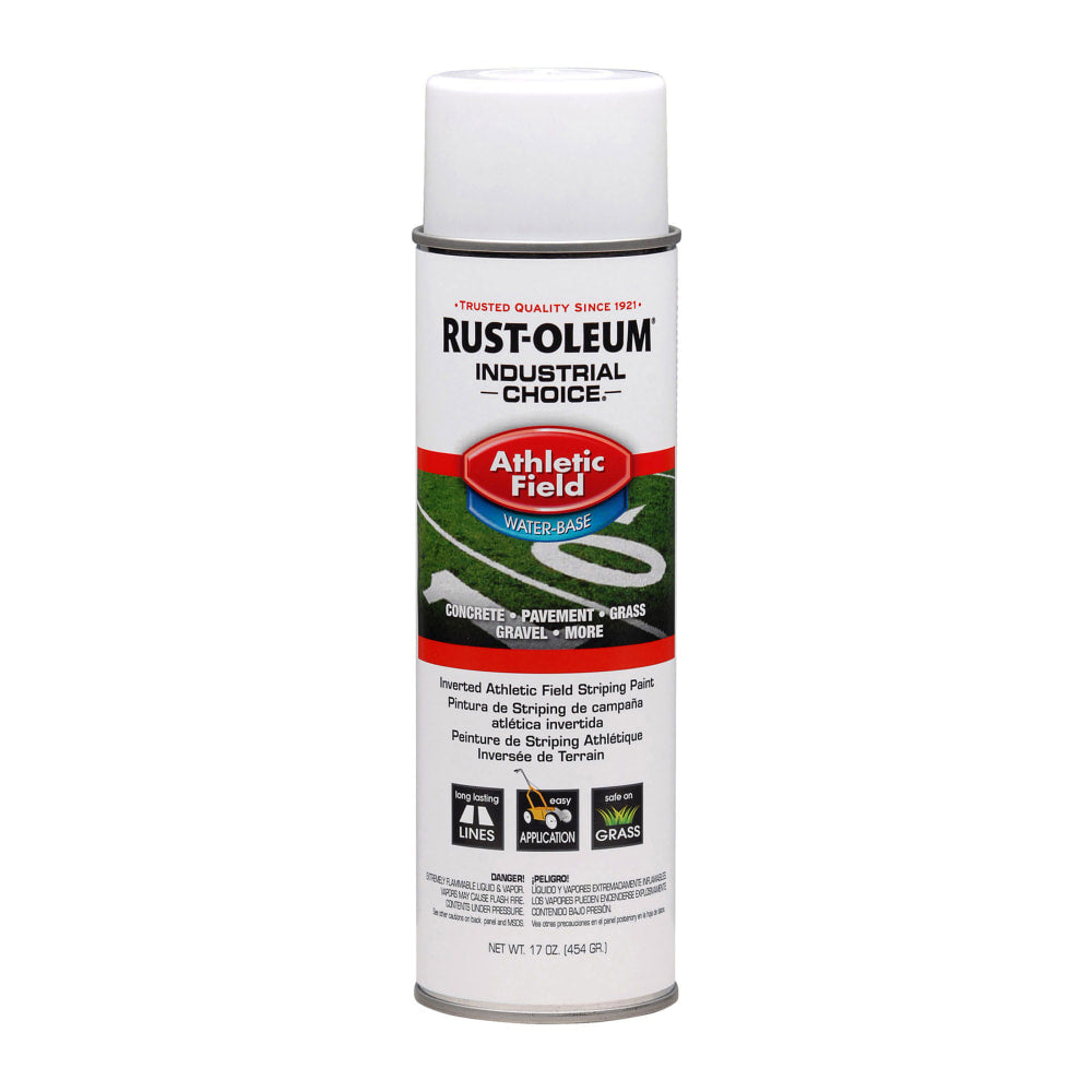 Rust-Oleum Industrial Choice AF1600 System Athletic Field Inverted Striping Paint, 17 Oz, White, Case Of 12 Cans