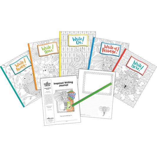 Barker Creek Color Me! Boho-Inspired Writing Journals, 8-1/2in x 11in, College Ruled, 48 Pages (24 Sheets), Set Of 5
