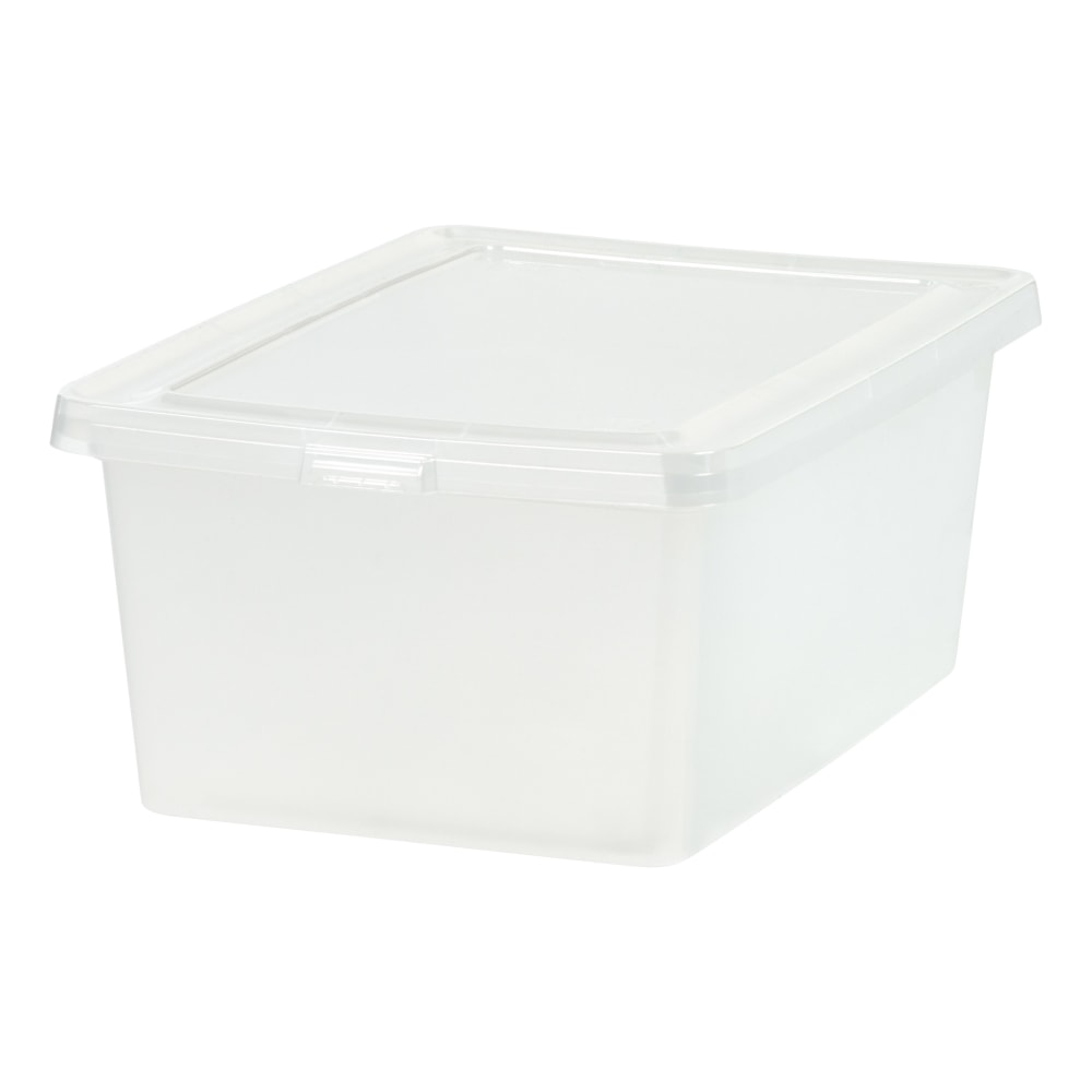 Iris Snap Top Storage Boxes, 4.25 Gallon, Clear, Set Of 8 Boxes, 585103