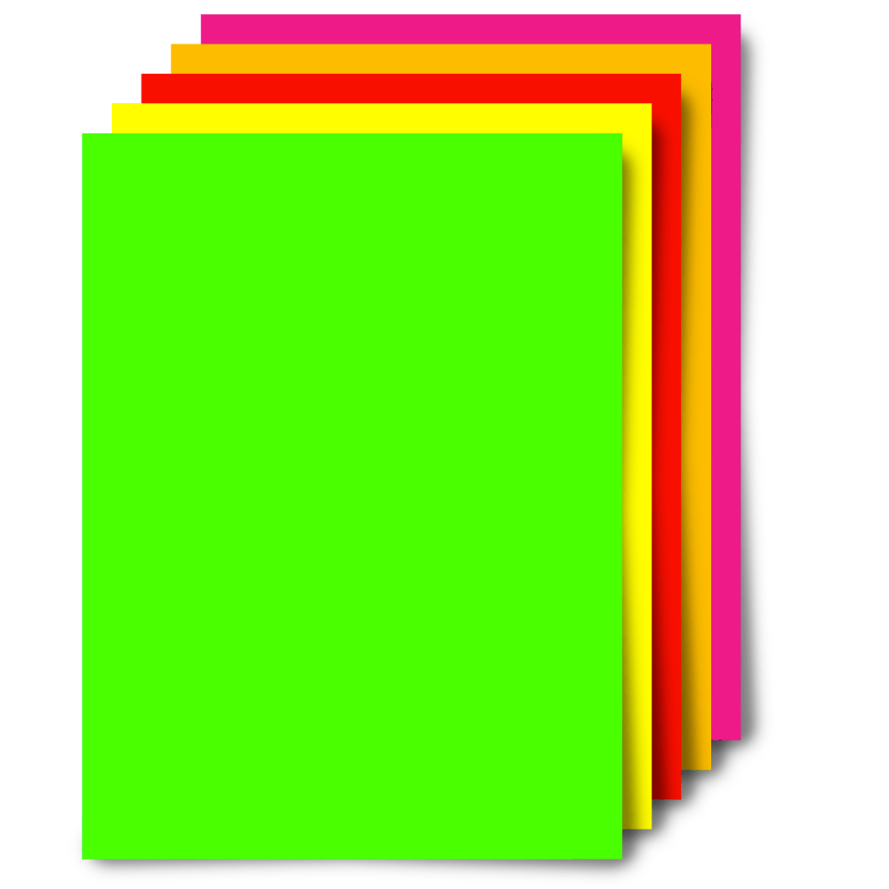 Office Depot Brand Poster Boards, 11in x 14in, Neon Color Assortment, Pack Of 5