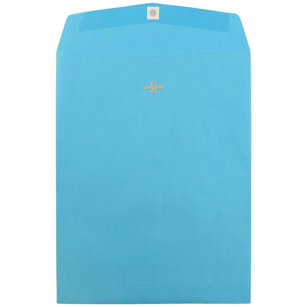 JAM Paper Open-End 10in x 13in Catalog Envelopes, Clasp Closure, 30% Recycled, Blue, Pack Of 10