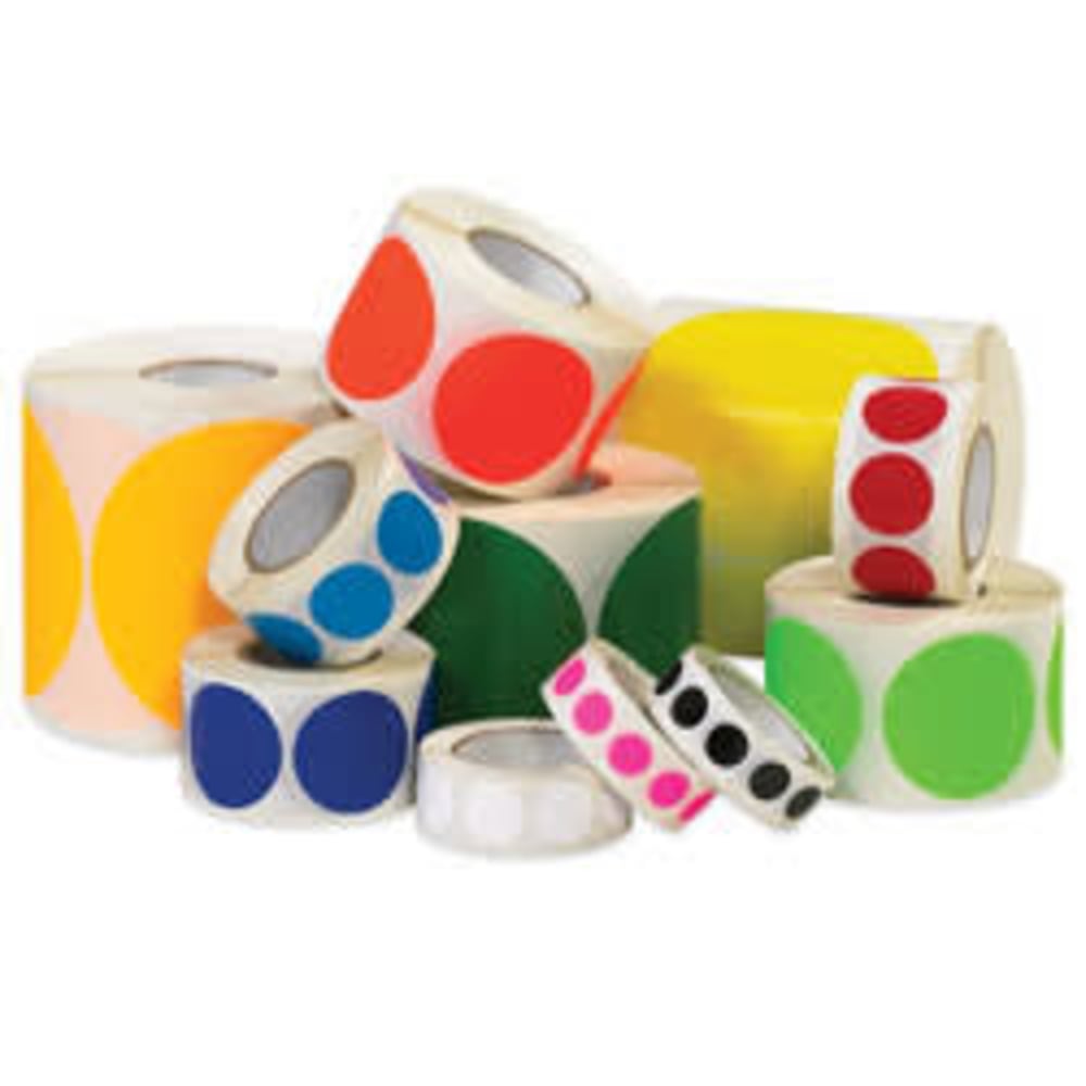 Tape Logic Removable Round Color Inventory Labels, DL610A, 3/4in Diameter, Red, Pack Of 500