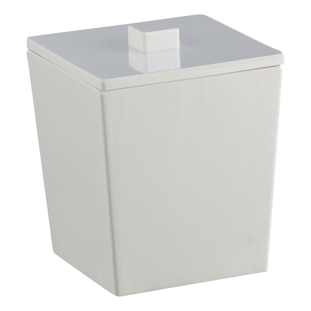 Erwyn Products Form Cotton Ball Jars With Covers, 4-1/2inH x 3-1/2inL x 3-1/2inW, White, Set Of 12 Jars