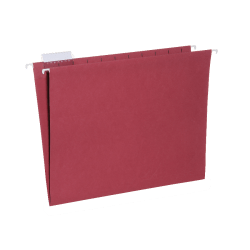 SKILCRAFT Hanging File Folders, 1/5 Cut, 2in Expansion, Letter Size, Red, Box Of 25 Folders (AbilityOne 7530-01-364-9500)