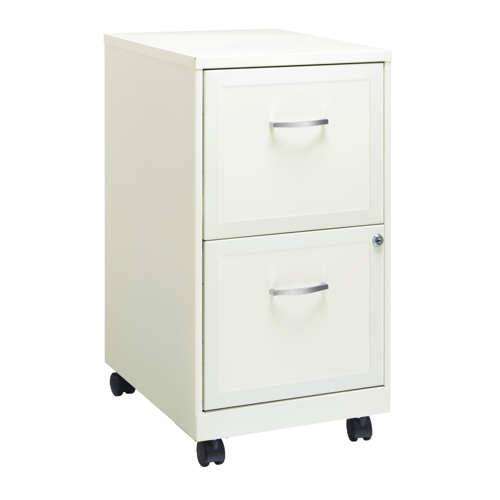 Realspace SOHO 18inD Vertical 2-Drawer Mobile File Cabinet, Pearl White