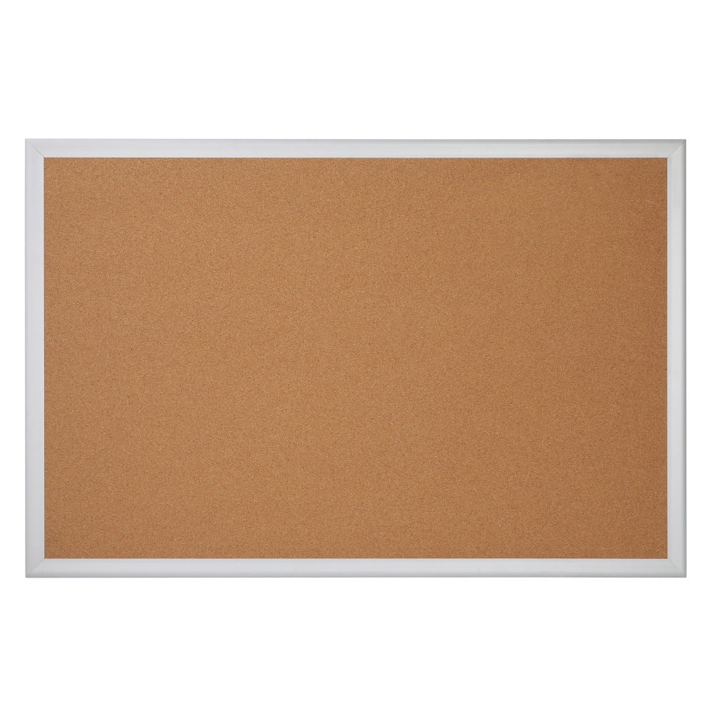 Office Depot Brand Cork Bulletin Board, 48in x 96in, Aluminum Frame With Silver Finish