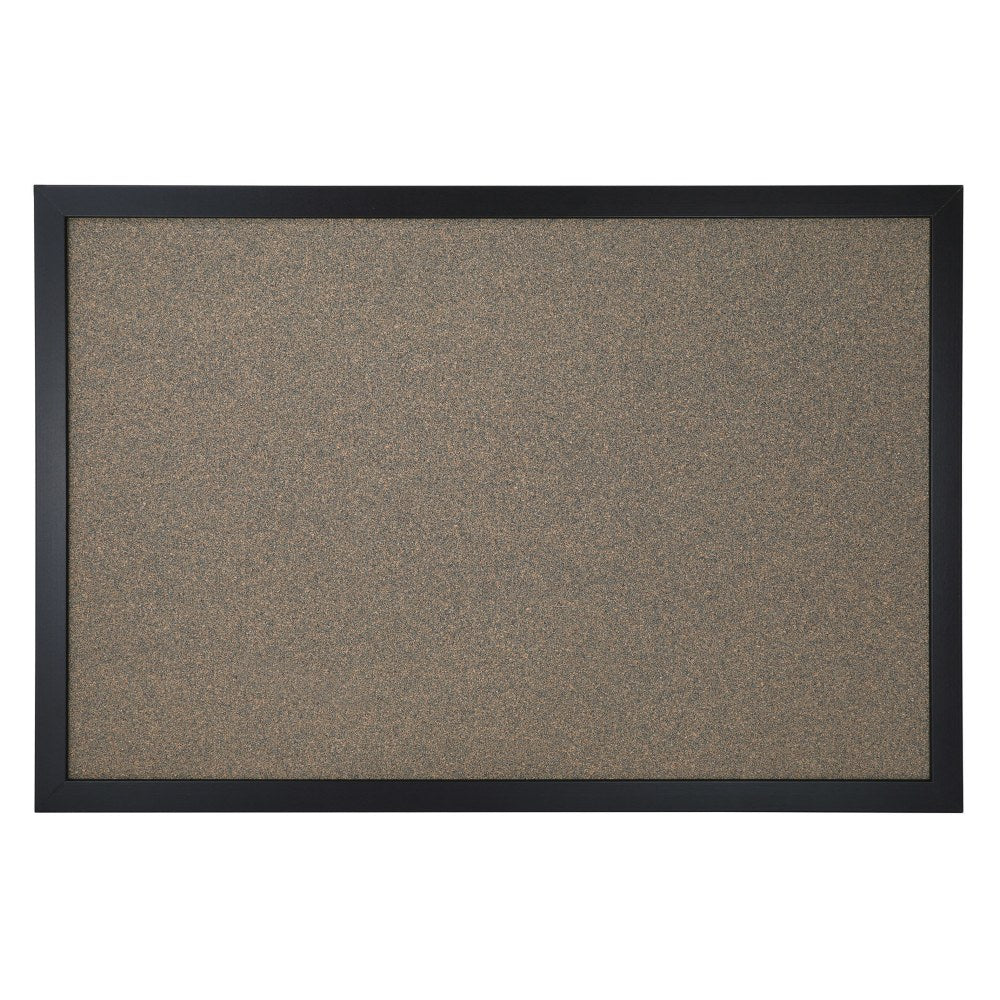 Office Depot Brand Cork Bulletin Board, 24in x 36in, Black Finish Frame