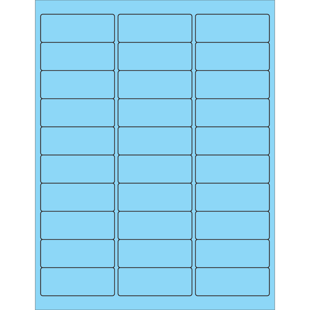 Tape Logic Permanent Labels, LL173BE, Rectangle, 2 5/8in x 1in, Pastel Blue, Case Of 3,000