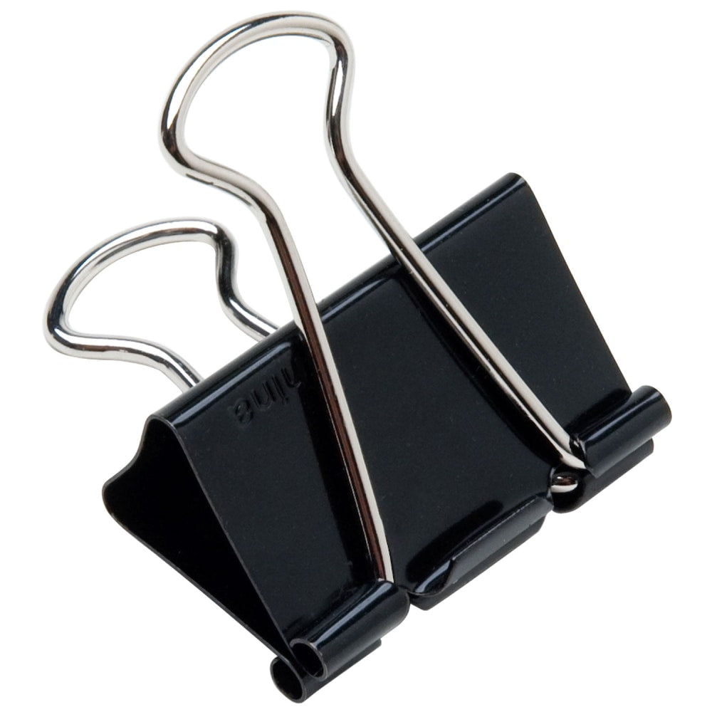 SKILCRAFT Binder Clips, 1 1/4in, 5/8in Capacity, Black/Silver, Box Of 12 (AbilityOne 7510 00 223 6807)