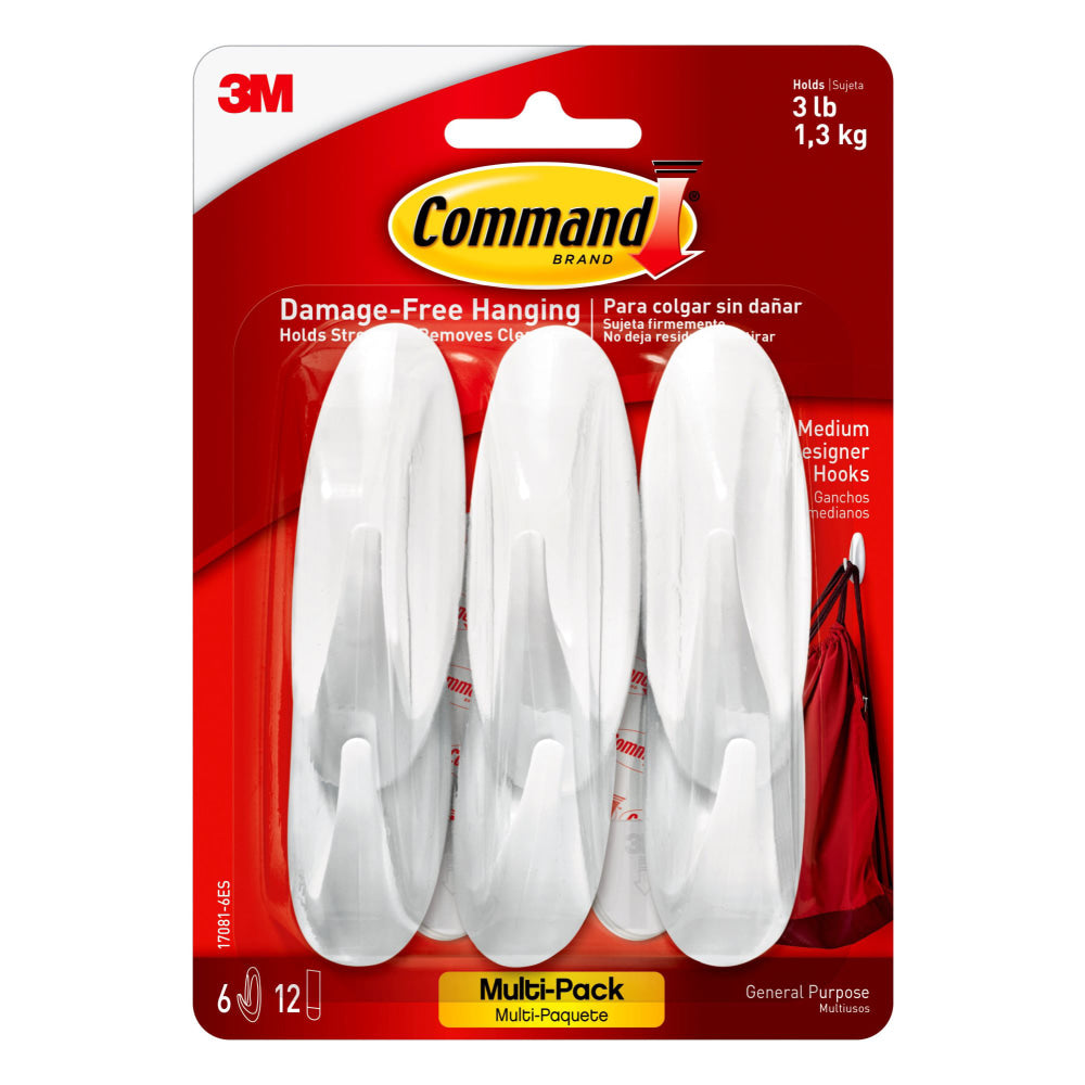 Command Designer Medium Hooks, 6 Hooks