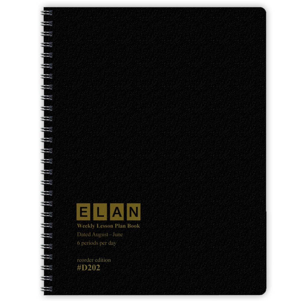 2026-2027 ELAN Publishing Weekly/Monthly Academic Year Teacher Lesson Planner, 8-1/2in x 11in, Black, August To June, Total Qty 1