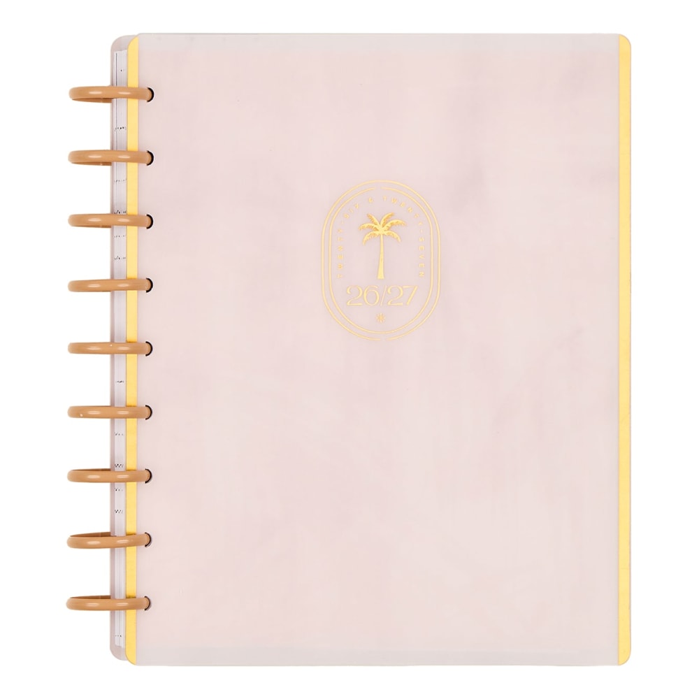 Happy Planner Monthly/Weekly Classic Disc-Bound Academic Planner, 7in x 9-1/4in, Dreamy Palms Ivory, July 2026 to June 2027, Total Quantity 1