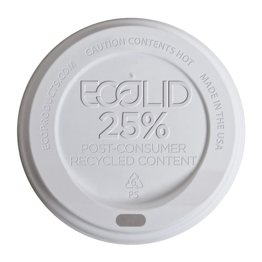 Eco-Products EcoLid 25 Hot Cup Lids, 10-20 Oz, Case Of 1,000