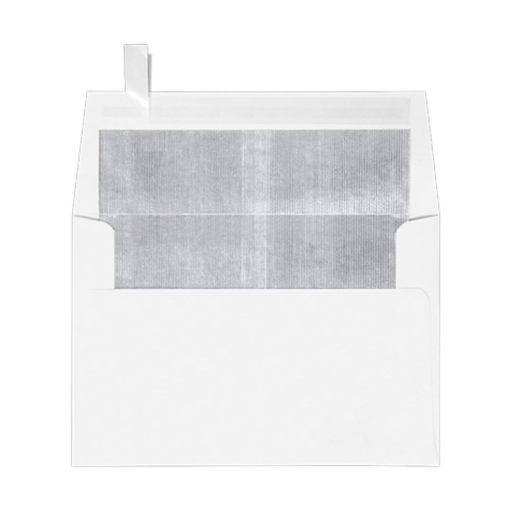 LUX Foil-Lined Invitation Envelopes A4, Peel & Press Closure, White/Silver, Pack Of 250