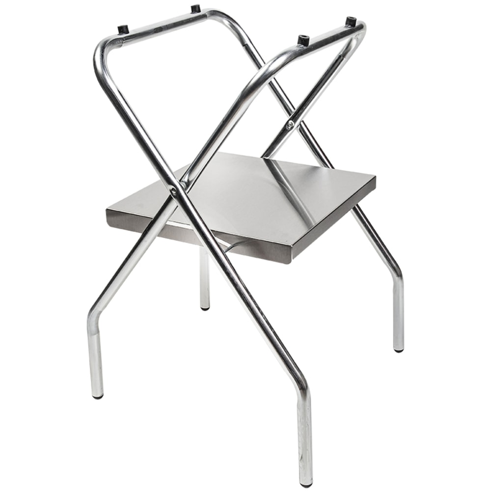 CSL Folding 30-1/2inH Tray Stand With Shelf, Silver
