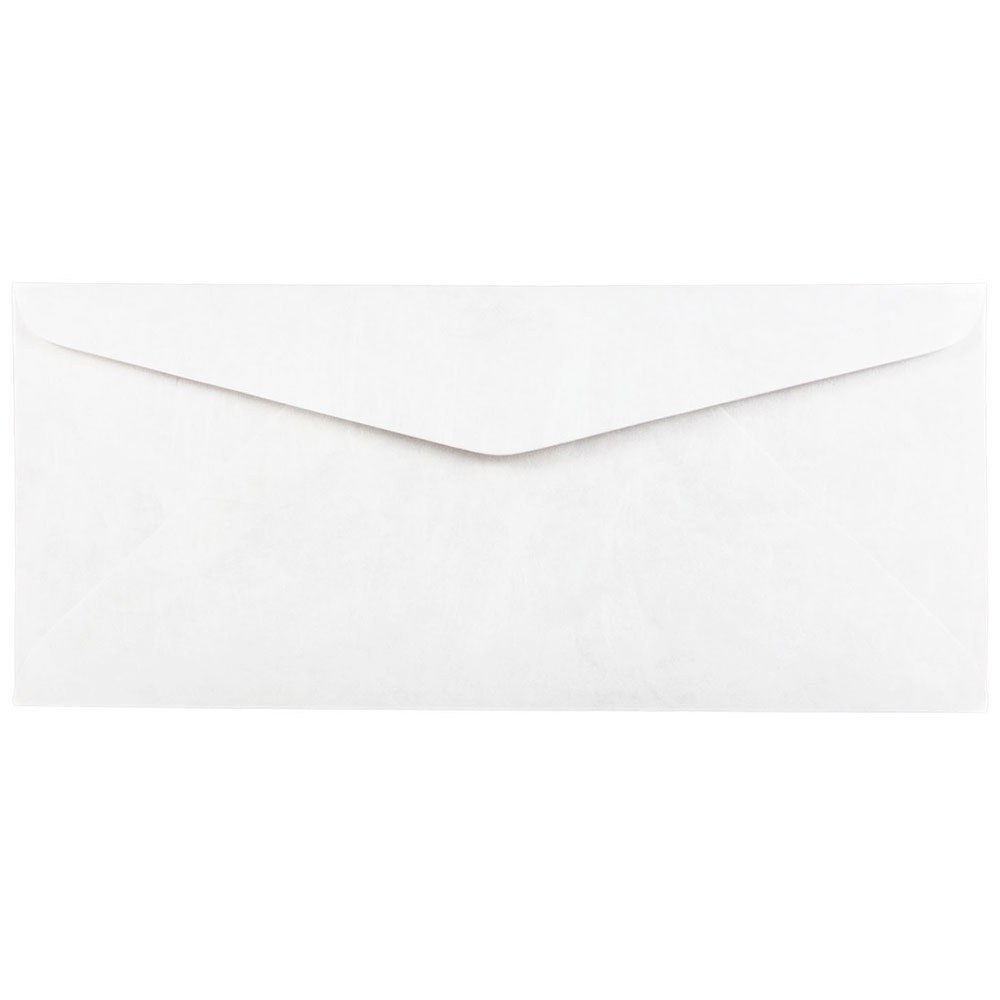 JAM Paper Tyvek Business Envelopes, #10, Gummed Seal, White, Pack Of 50