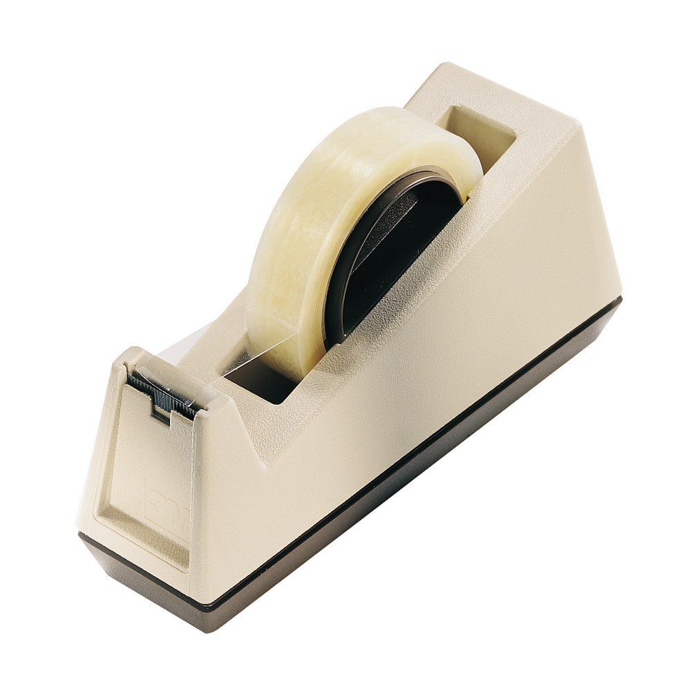 Scotch Desktop Tape Dispenser, 1 Dispenser, 3 in. Core, Beige, Back to School Supplies, College Supplies, and Teacher Supplies