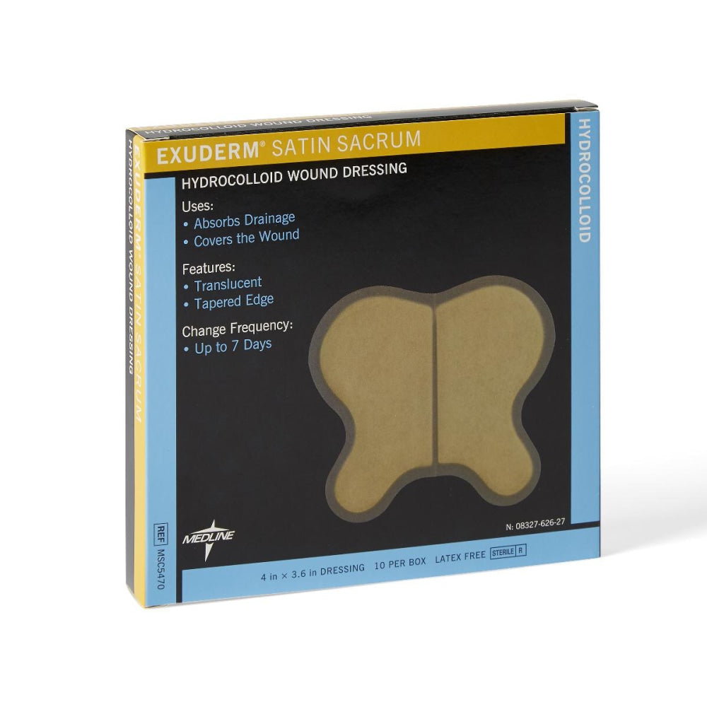 Medline Exuderm Satin Hydrocolloid Dressings, 4in x 3 5/8in, Tan, Pack Of 10