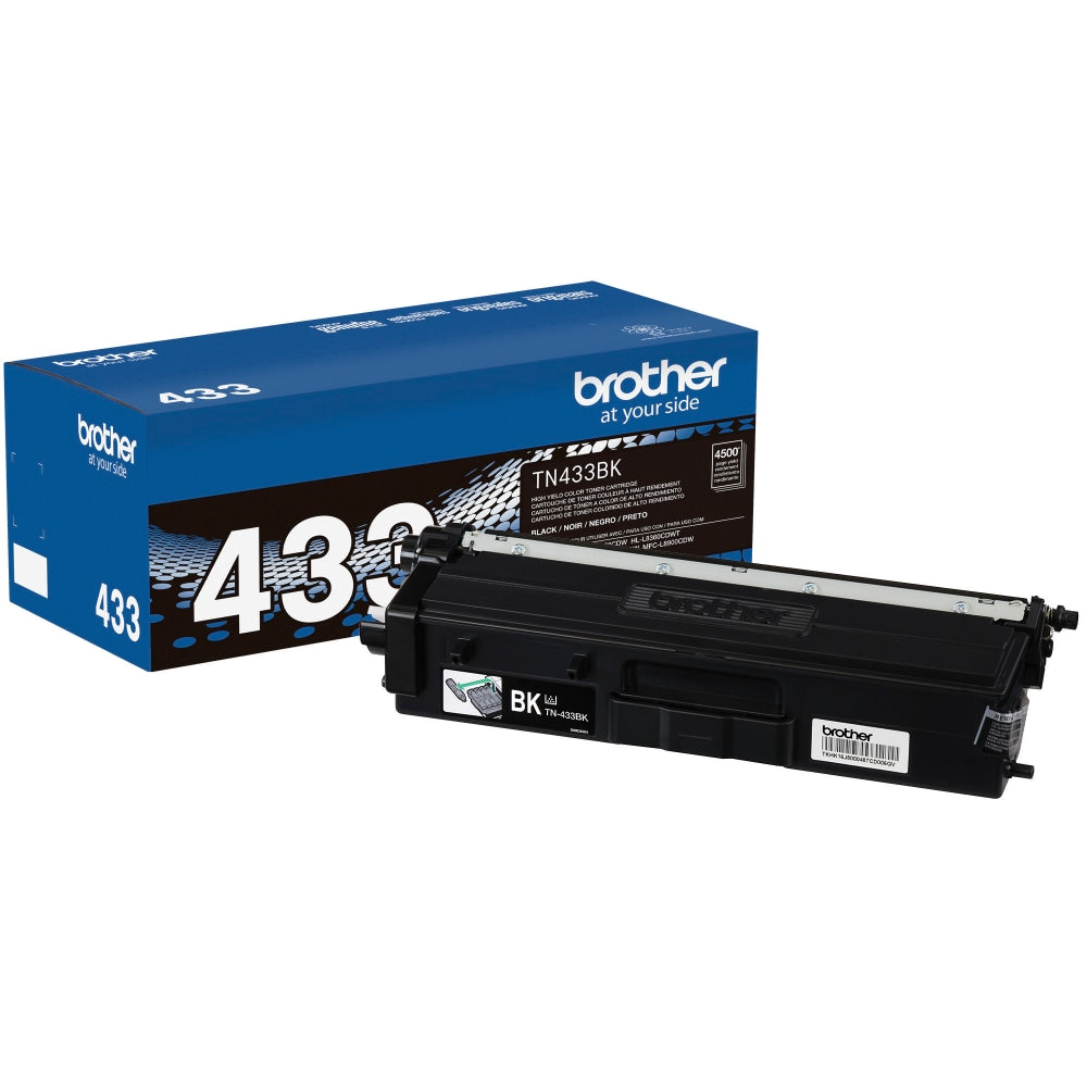 Brother TN-433 Black High Yield Toner Cartridge, TN-433BK