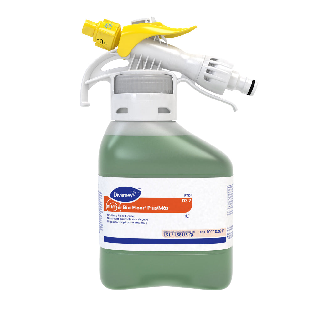 Diversey Suma Bio-Floor Plus Liquid Cleaner, 1.5 Liters, Green, Case Of 2 Bottles