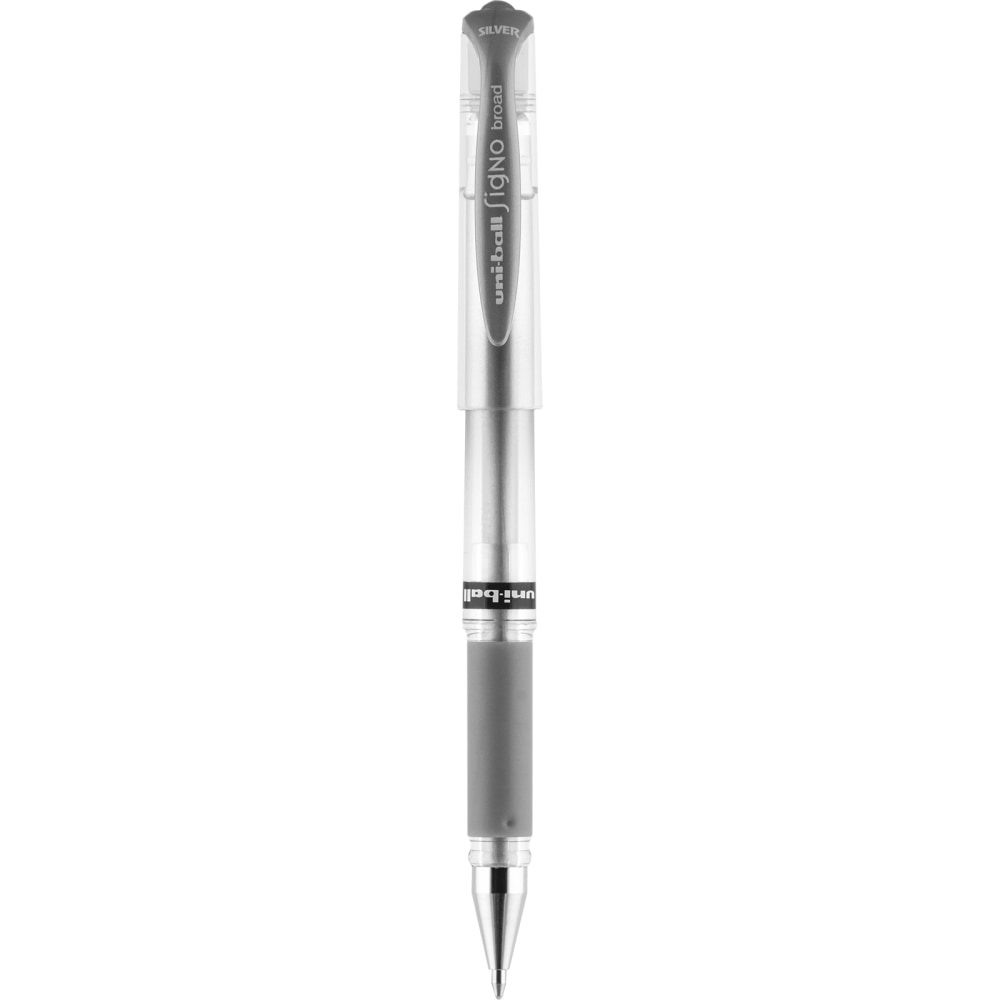 Uni-Ball Signo Gel Impact Pens, Bold Point (1.0mm), Silver Metallic