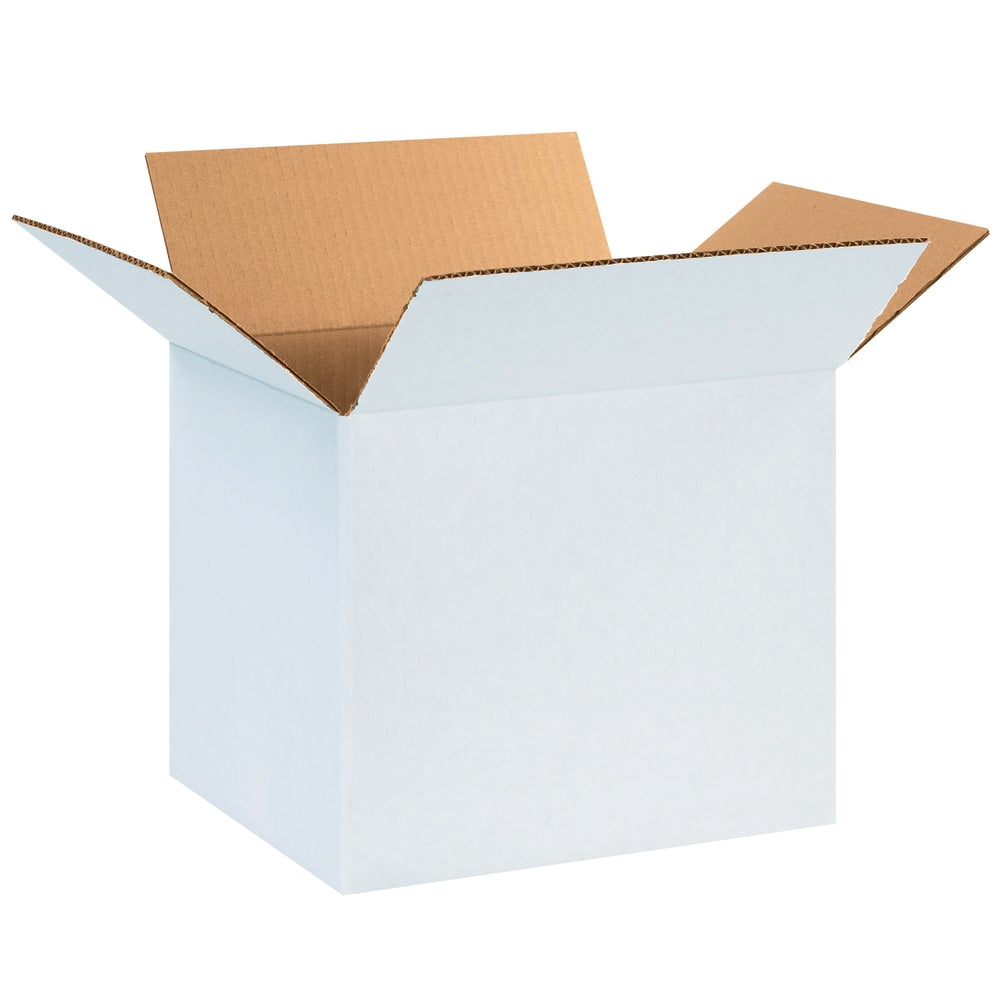 Partners Brand White Corrugated Boxes, 12in x 10in x 10in, Pack Of 25