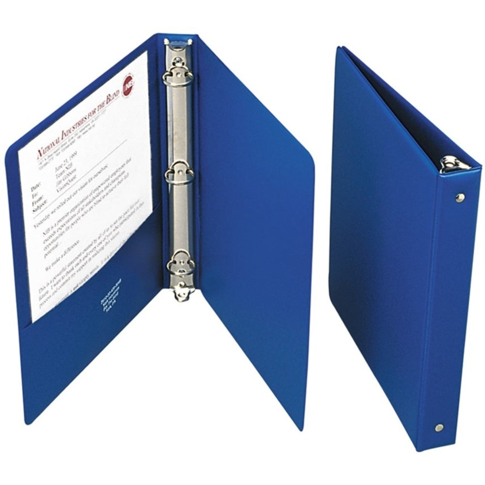 SKILCRAFT Round Ring Heavy-Duty Binder, 1in, 8 1/2in x 11in (Letter), Blue, Recycled, 1 Each