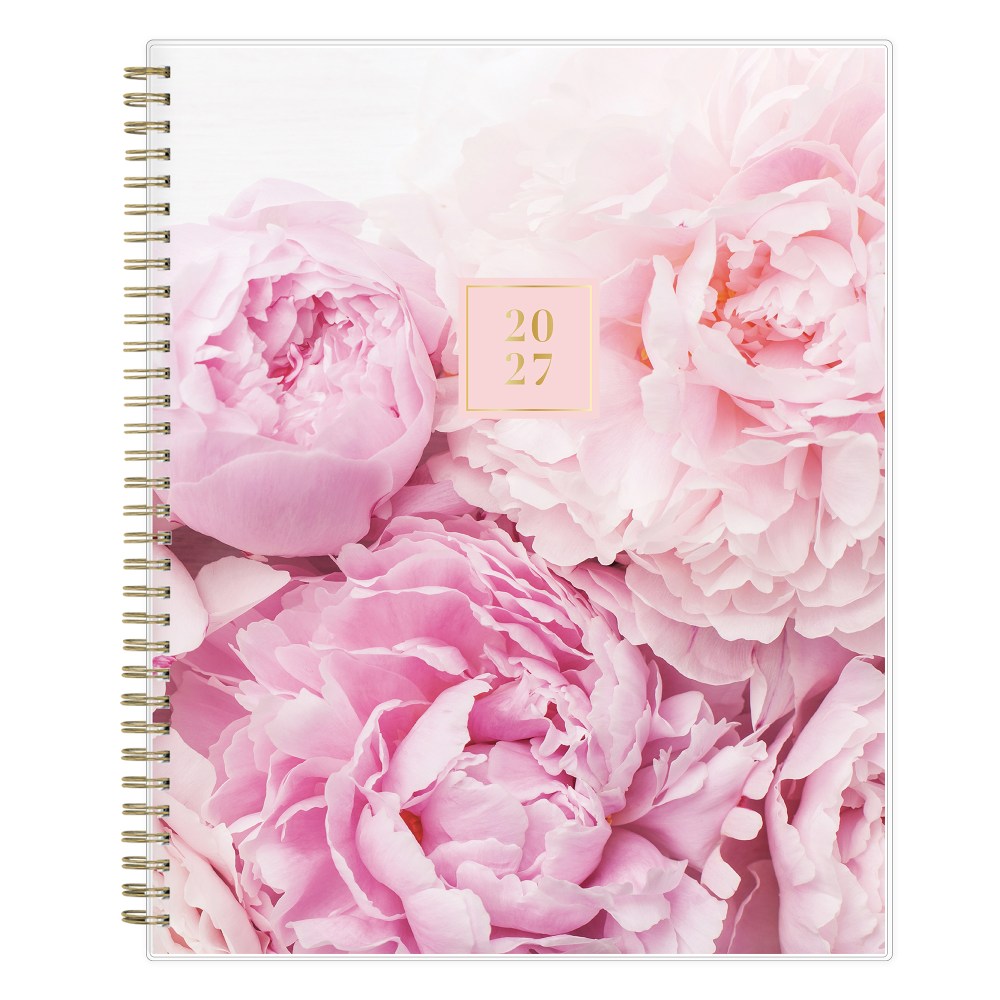 2027 Blue Sky Peony Weekly/Monthly Planning Calendar, 8.5x11, 0%, Clear PET, Jan-Dec, RY27