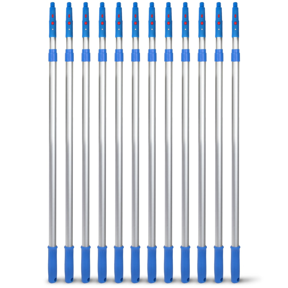 Gritt Commercial Telescopic Poles, 6ft, Blue/Silver, Pack Of 12 Poles