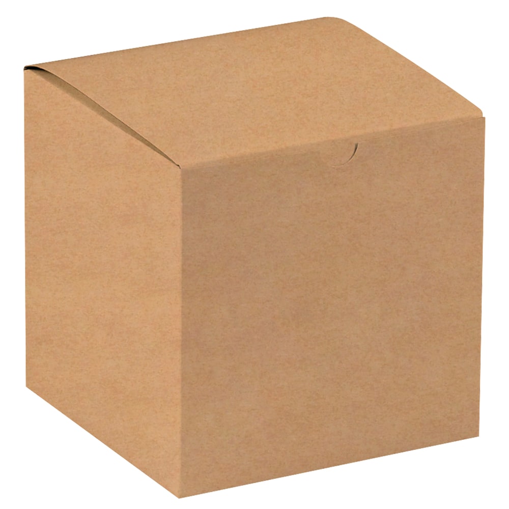 Office Depot Brand Gift Boxes, 6inL x 6inW x 6inH, 100% Recycled, Kraft, Case Of 100
