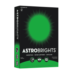 Astrobrights Color Card Stock, Gamma Green, Letter (8.5in x 11in), 65 Lb, 30% Recycled, FSC Certified, Pack Of 250