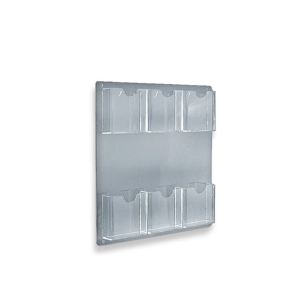 Azar Displays Wall-Mount Brochure Holders, 6 Pockets, 15in x 16 1/2in, Pack Of 2