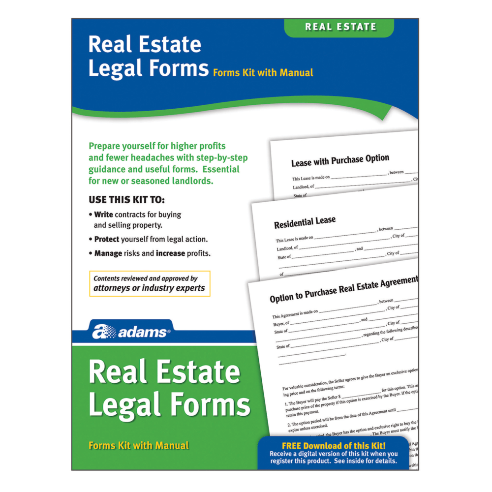 Adams Real Estate Legal Forms Kit, 8 1/2in x 11in