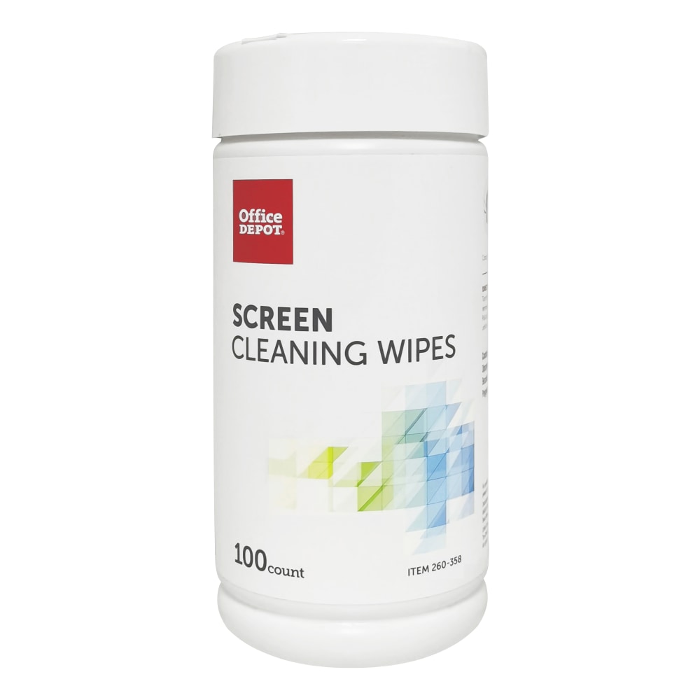 Office Depot Brand Screen Cleaning Wipes, Canister Of 100