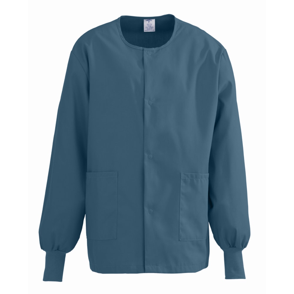 Medline ComfortEase Unisex Warm-Up Scrub Jacket, XL, Caribbean Blue