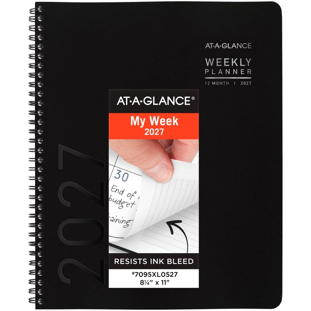 AT-A-GLANCE Contemporary Lite 2027 Weekly Monthly Planner, Black, Large, 8 1/4in x 11in