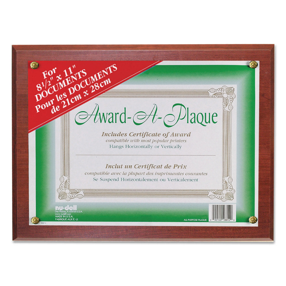 NuDell Economical - Sign holder - wall mountable - for  - clear - mahogany frame