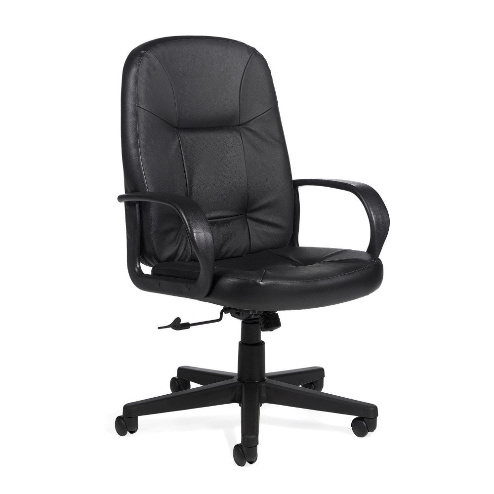 Global Arno Bonded Leather High-Back Chair, Black