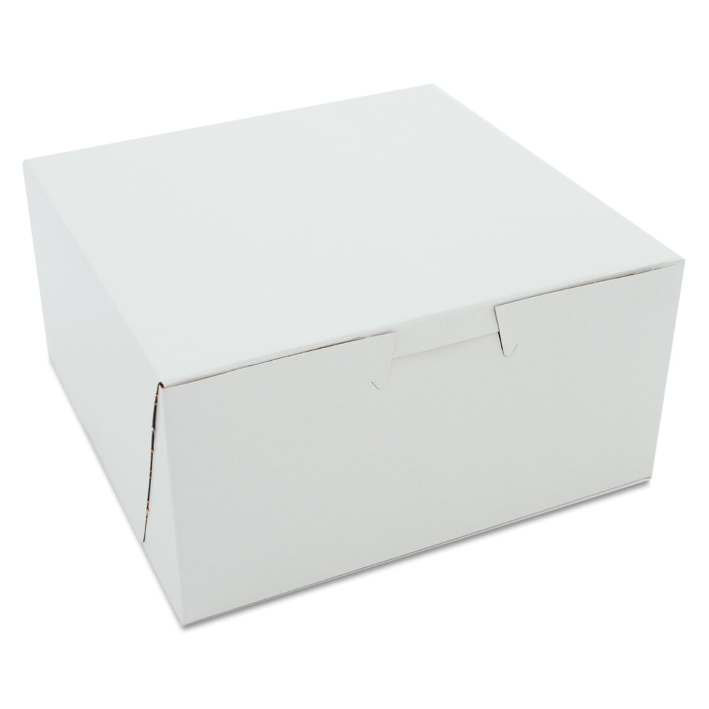 SCT 1-Piece Non-Window Bakery Boxes, 3inH x 6inW x 6inD, White, Carton Of 250 Boxes, 905