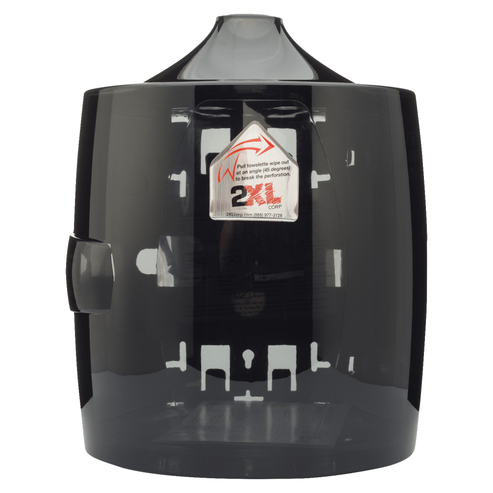 2XL GymWipes Touchless Dispenser - 1x Roll - 11in x 13.5inx 11in Depth - Plastic - Smoke Gray - Touch-free, Hinged, Contemporary Style, Durable - 1 Each