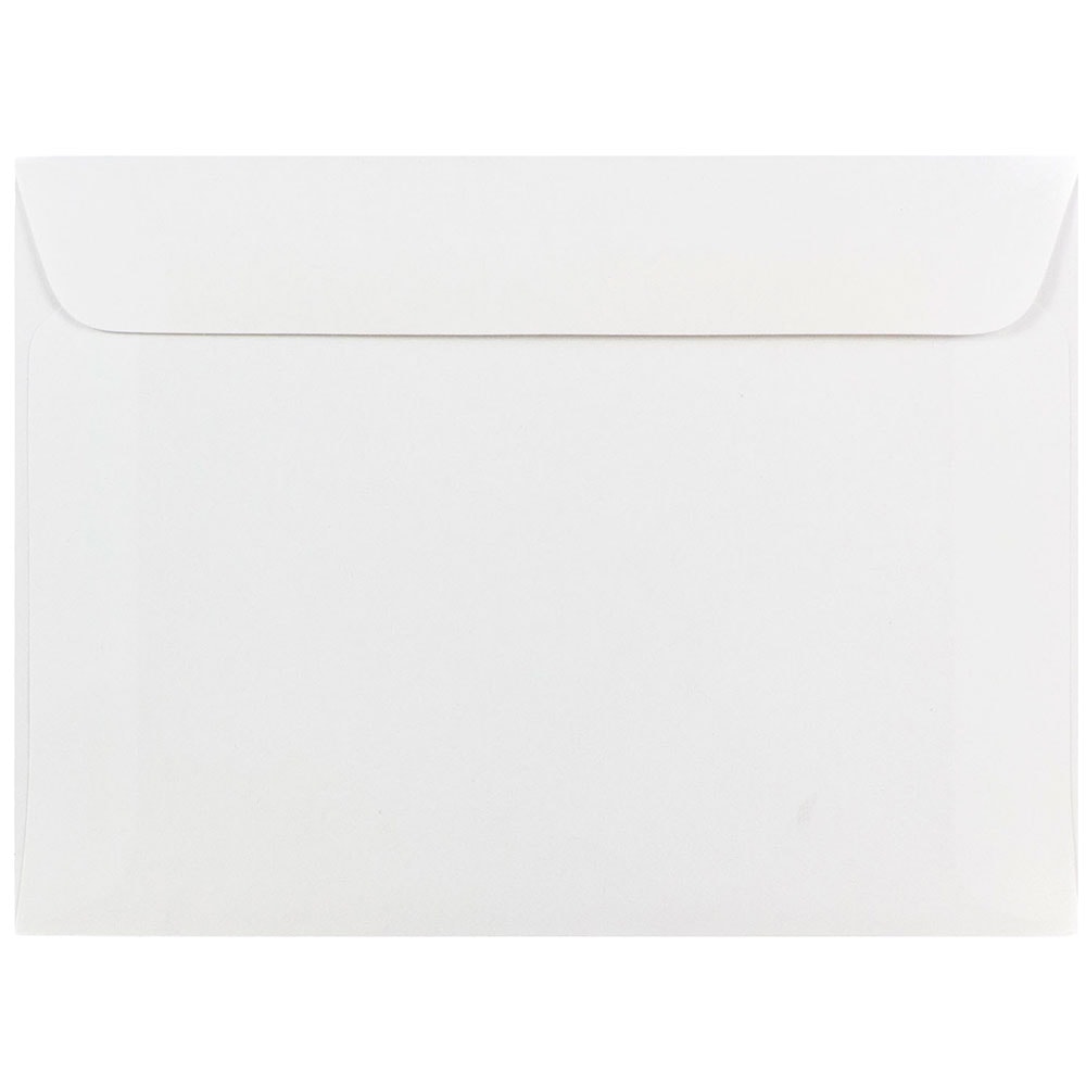 JAM Paper Booklet Envelopes, 5 1/2in x 7 1/2in, Gummed Seal, White, Pack Of 25