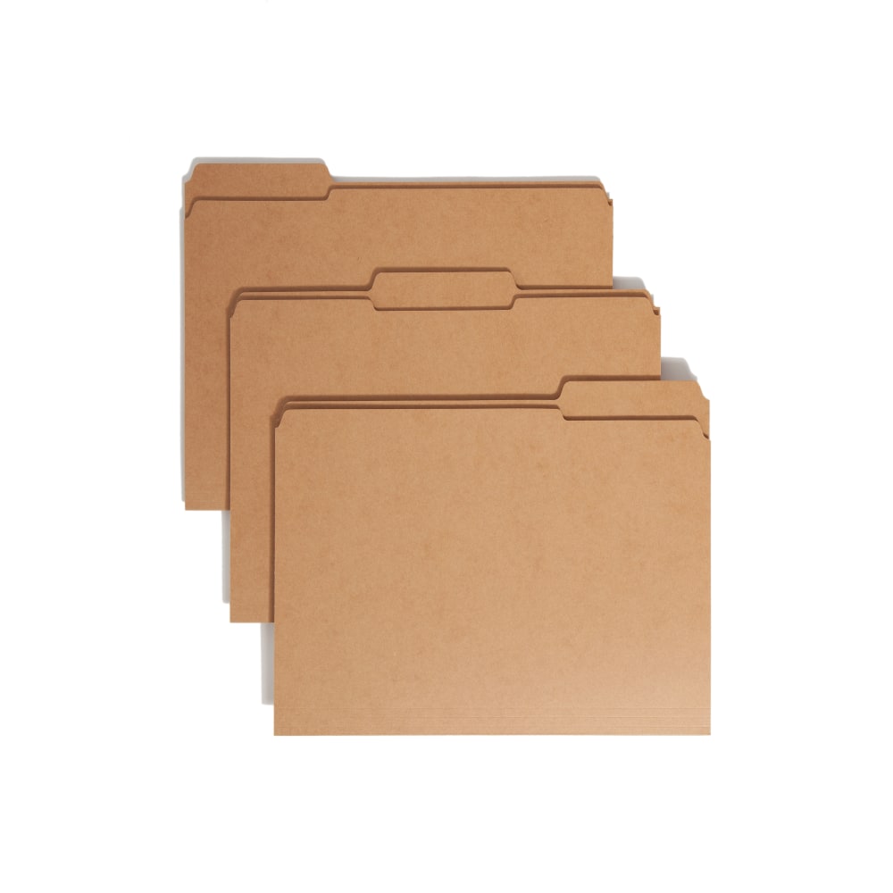 Smead Reinforced Tab Kraft File Folders, Letter Size, 1/3 Cut, Pack Of 100