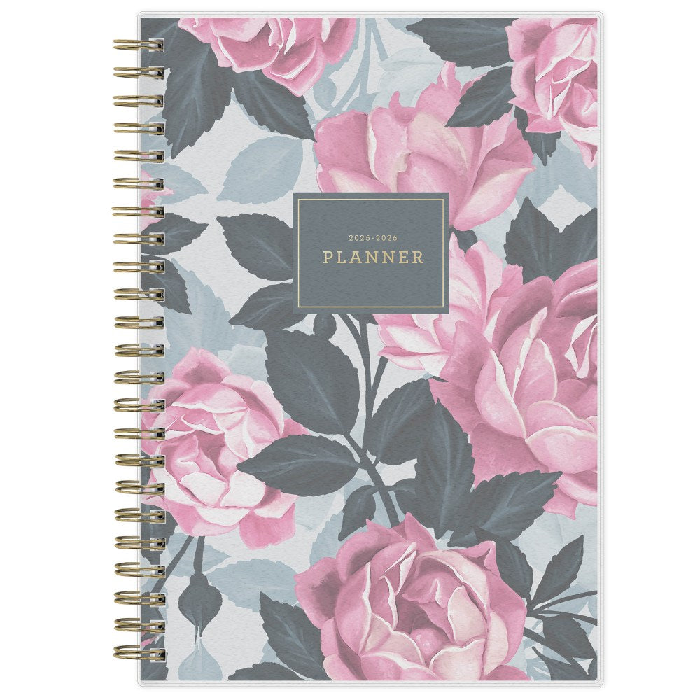 2025-2026 Blue Sky Roosevelt Pink Frosted Weekly/Monthly Academic Planning Calendar, 5in x 8in, July 2025 to June 2026, 128692-A