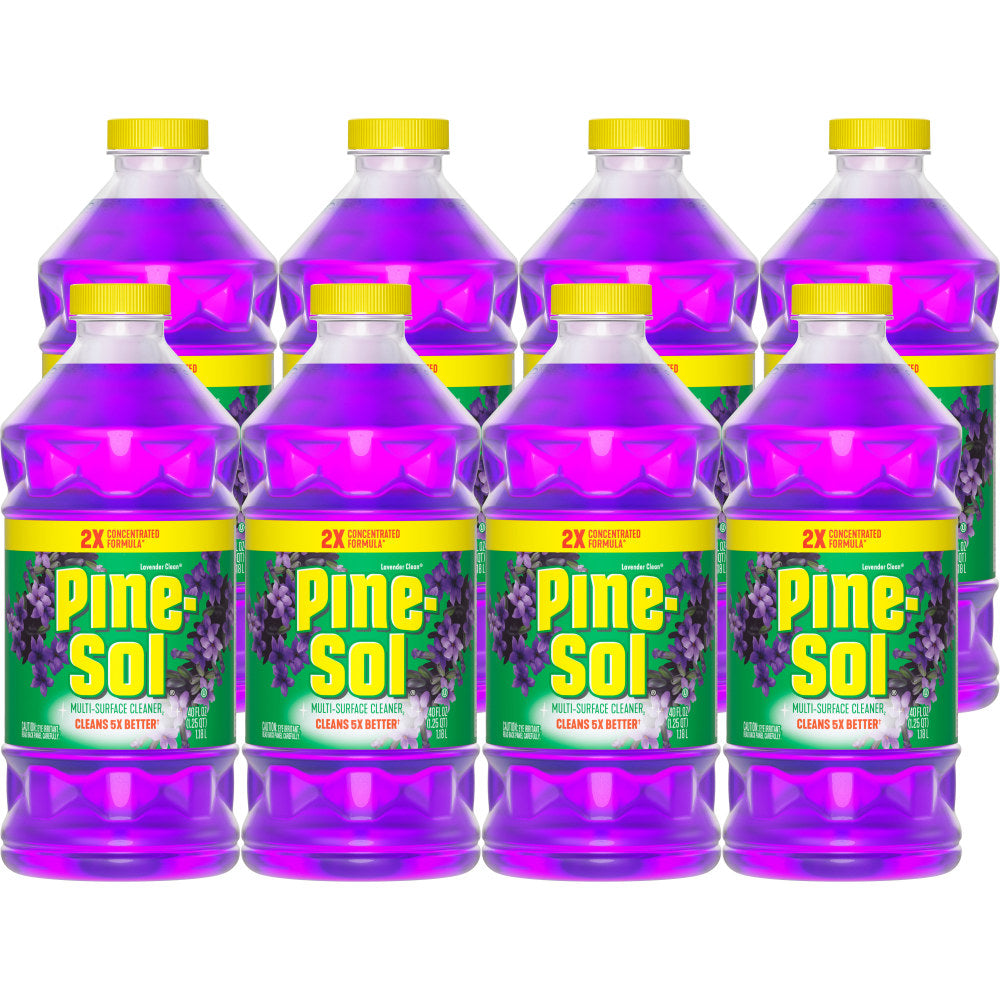Pine-Sol Multi-Surface Cleaner, Lavender Clean, 40 Oz, Pack Of 8 Bottles