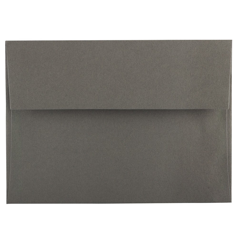 JAM Paper Booklet Invitation Envelopes, A7, Gummed Seal, Dark Gray, Pack Of 25
