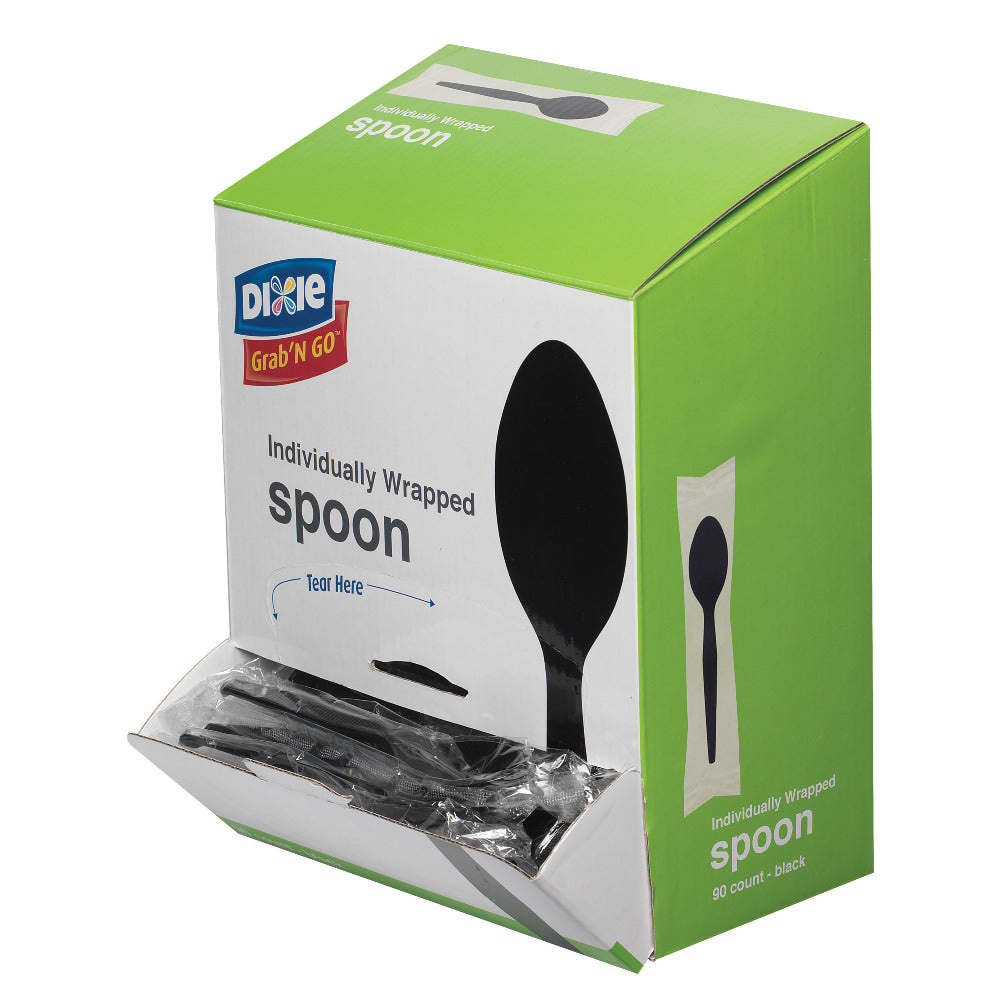 Dixie GrabN Go Spoons, Black, 90 Per Box, Pack Of 6 Boxes