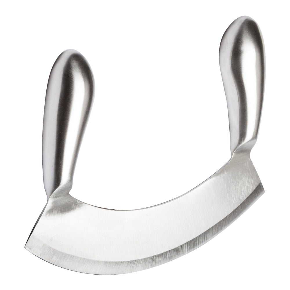 Winco Single Blade Mezzaluna Knife, Stainless Steel
