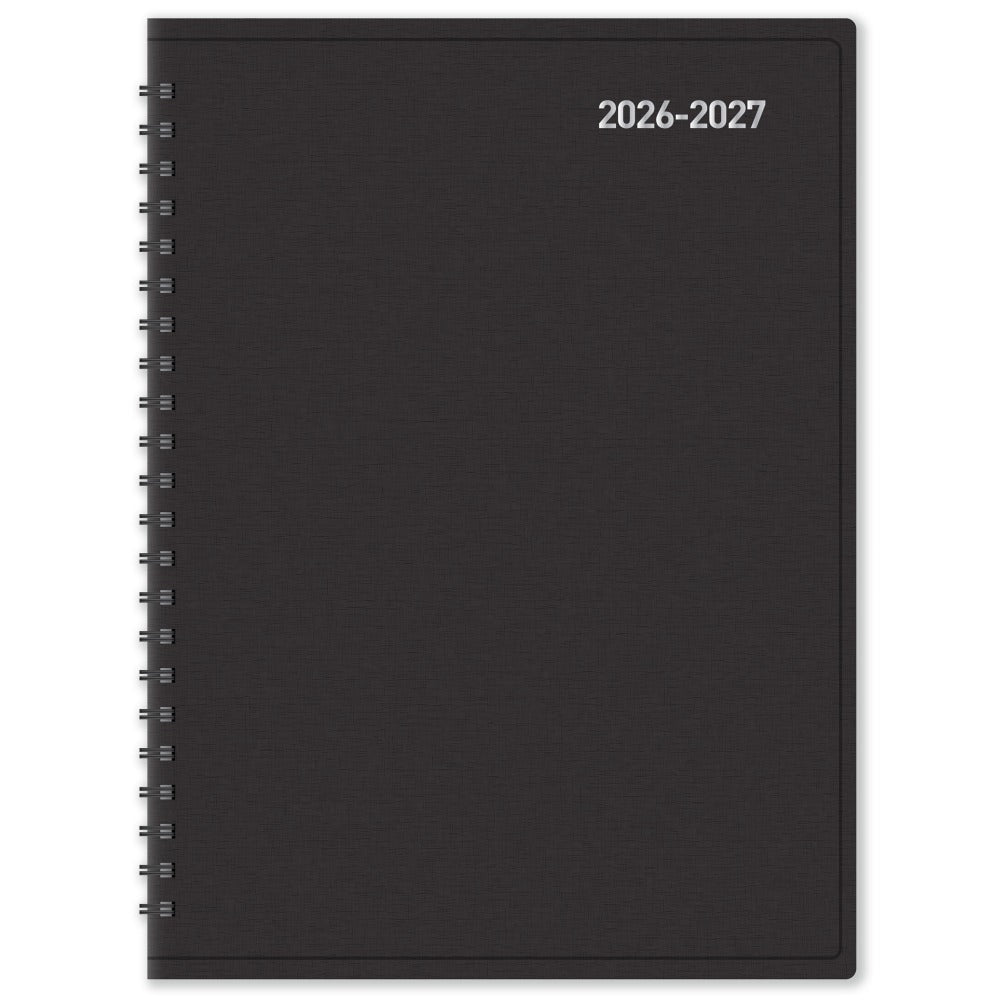 2026-2027 Office Depot Brand 18-Month Weekly/Monthly Academic Planner, 6in x 8in, 30% Recycled, Black, July 2026 To December 2027
