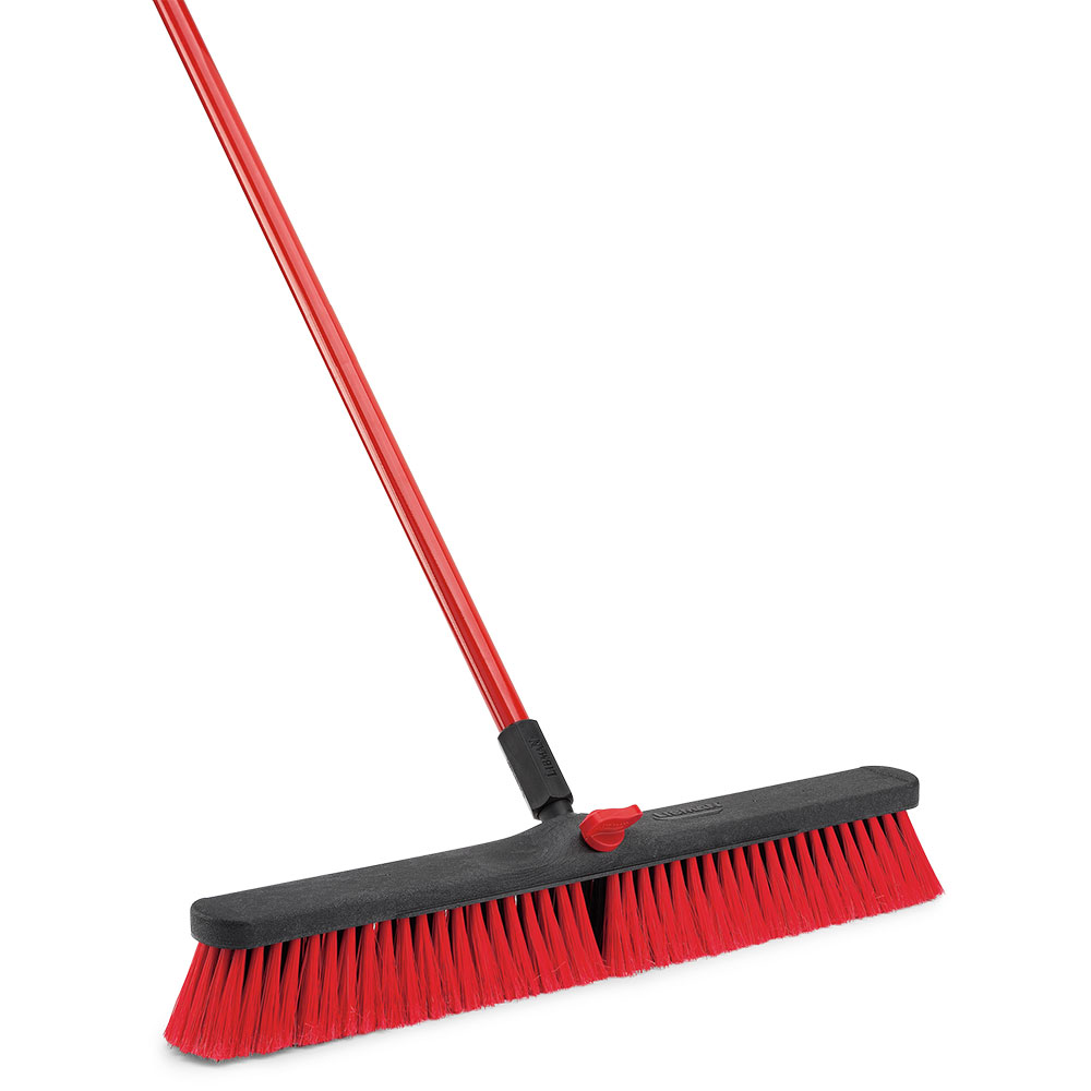 Libman Commercial Multi-Surface Steel Push Brooms, 24in, Set Of 4 Brooms