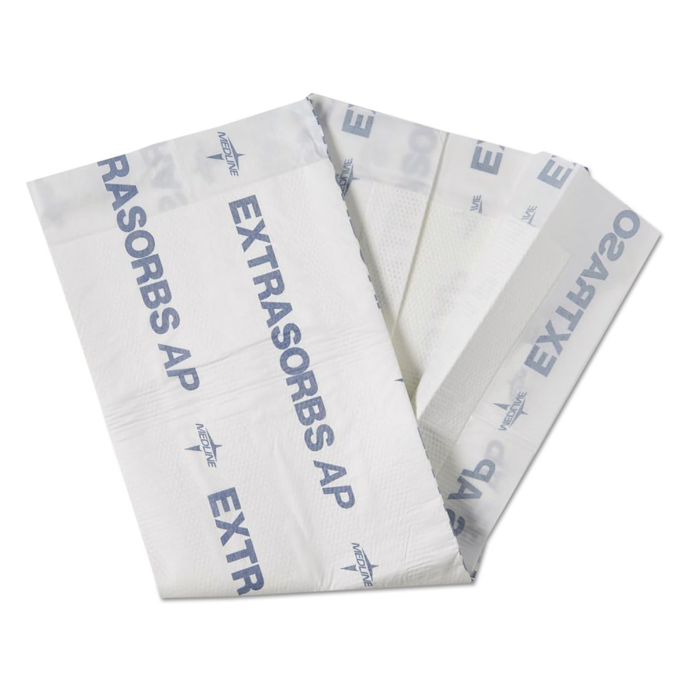 Medline Extrasorbs Air-Permeable Disposable DryPads, 30in x 36in, White, 5 Pads/Pack